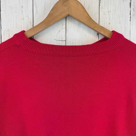 VTG Bogner Red Wool Blend Embroidered Crest Crown Deer Ski Sweater Size Large - Picture 7 of 13